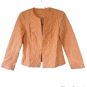 Sigrid Olsen Quilted Jacket Pink Peach Sz Small Petite